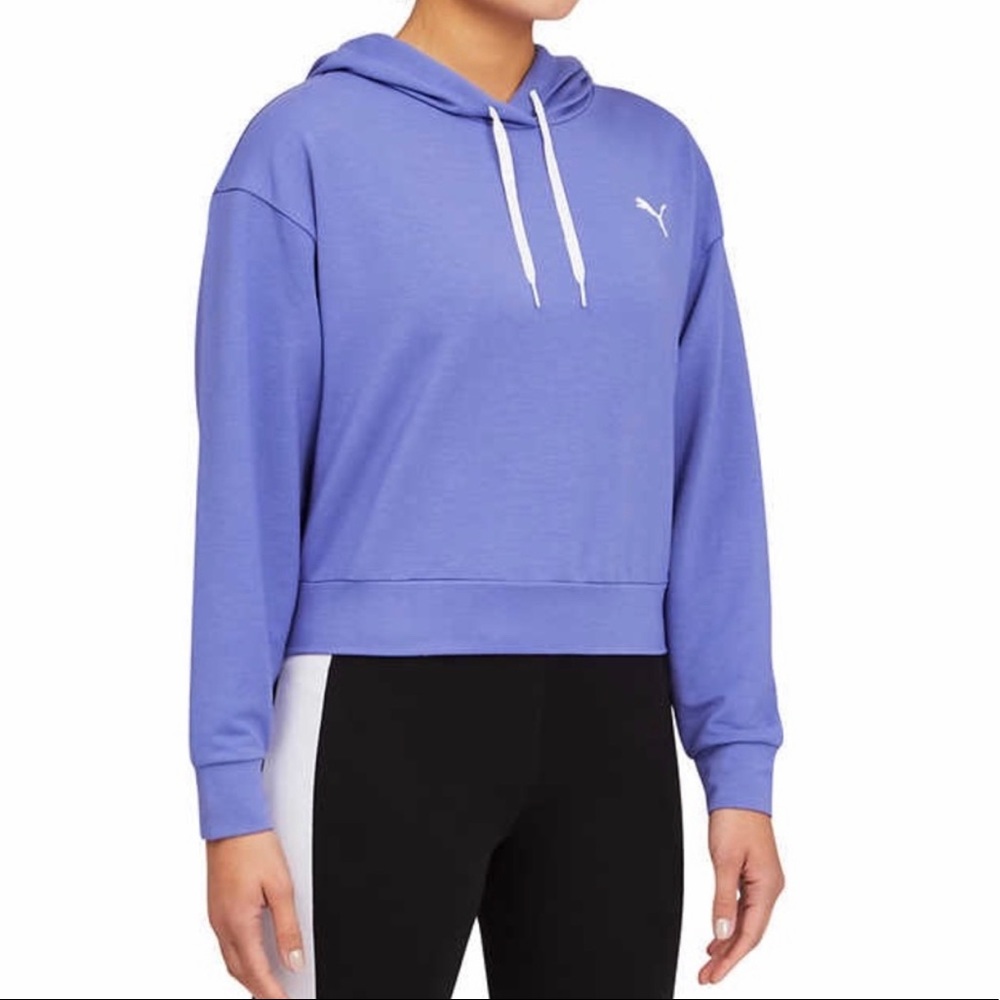 Puma modern sports hoodie L hazy blue/lavender boxy sweatshirt hoodie